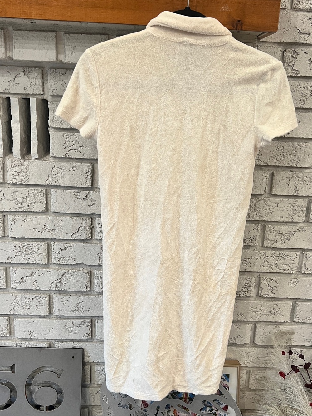 WILFRED | Cream Button-Front Terry Knit Shirt Dress - Picture 4 of 5